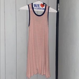 super cute and comfy pink and white stripped dress